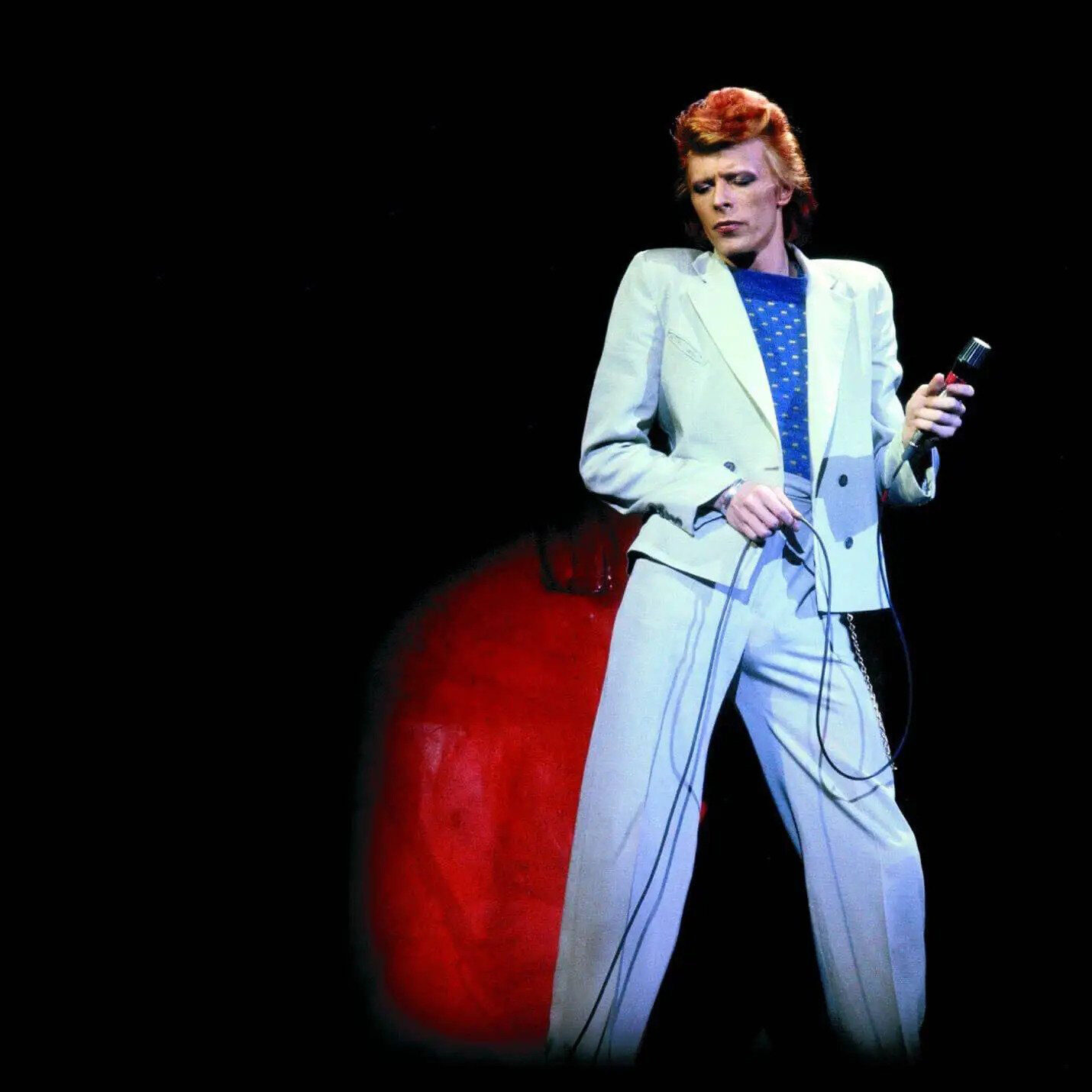 David Bowie dal vivo nel 1974 (foto promozionale RCA Records, pubblico dominio)